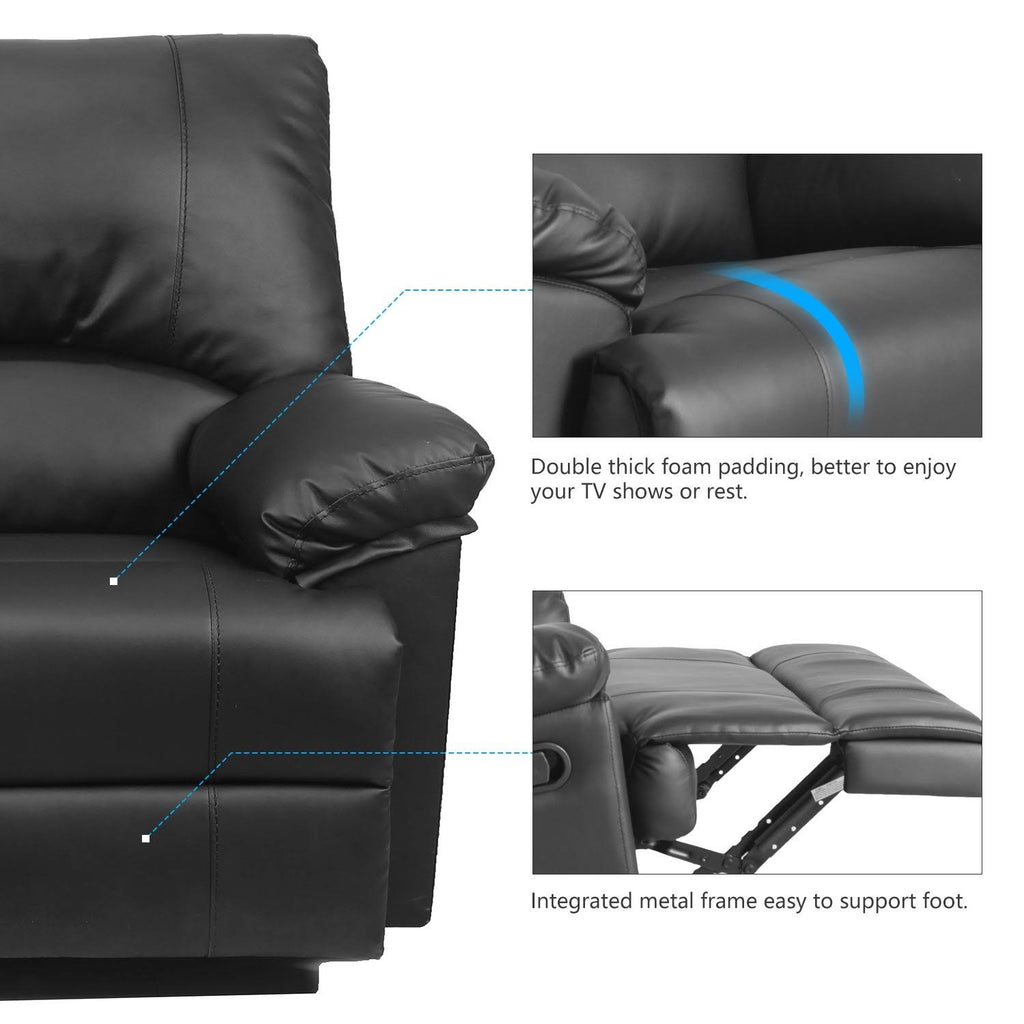 Black PU Leather Rocker Recliner G584580