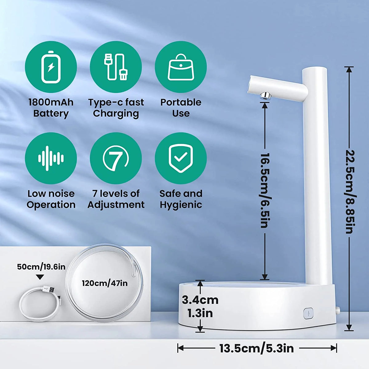 White Type-C Rechargeable Water Dispenser Y32385