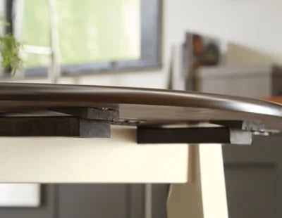 Cream/Brown Drop Leaf Dining Table G41060