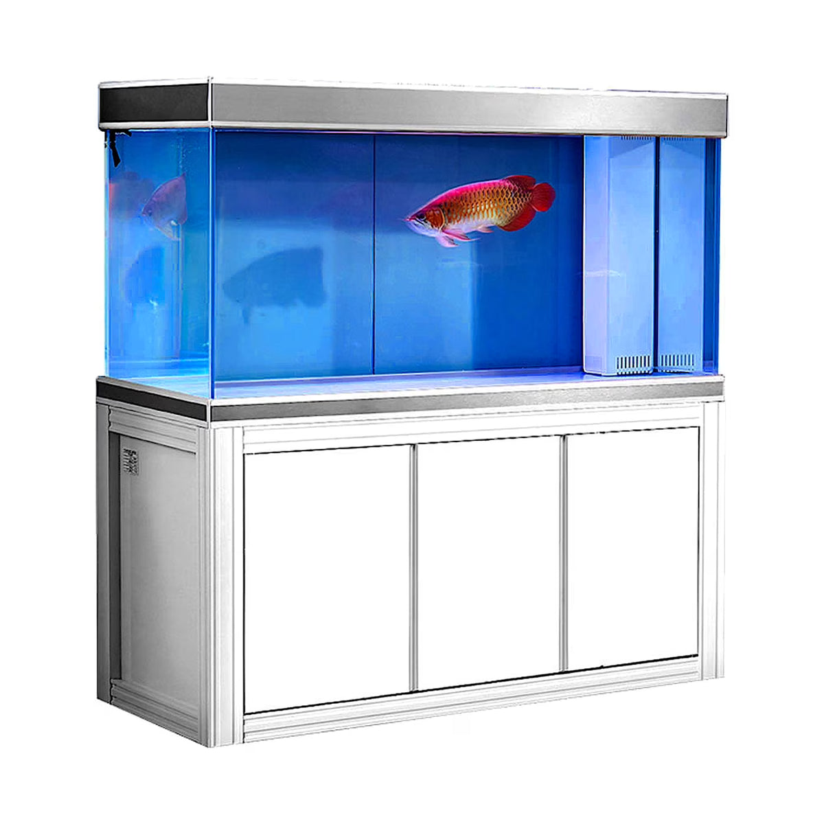 200 Gallon Tempered Glass All-in-one Aquarium White and Silver W449615
