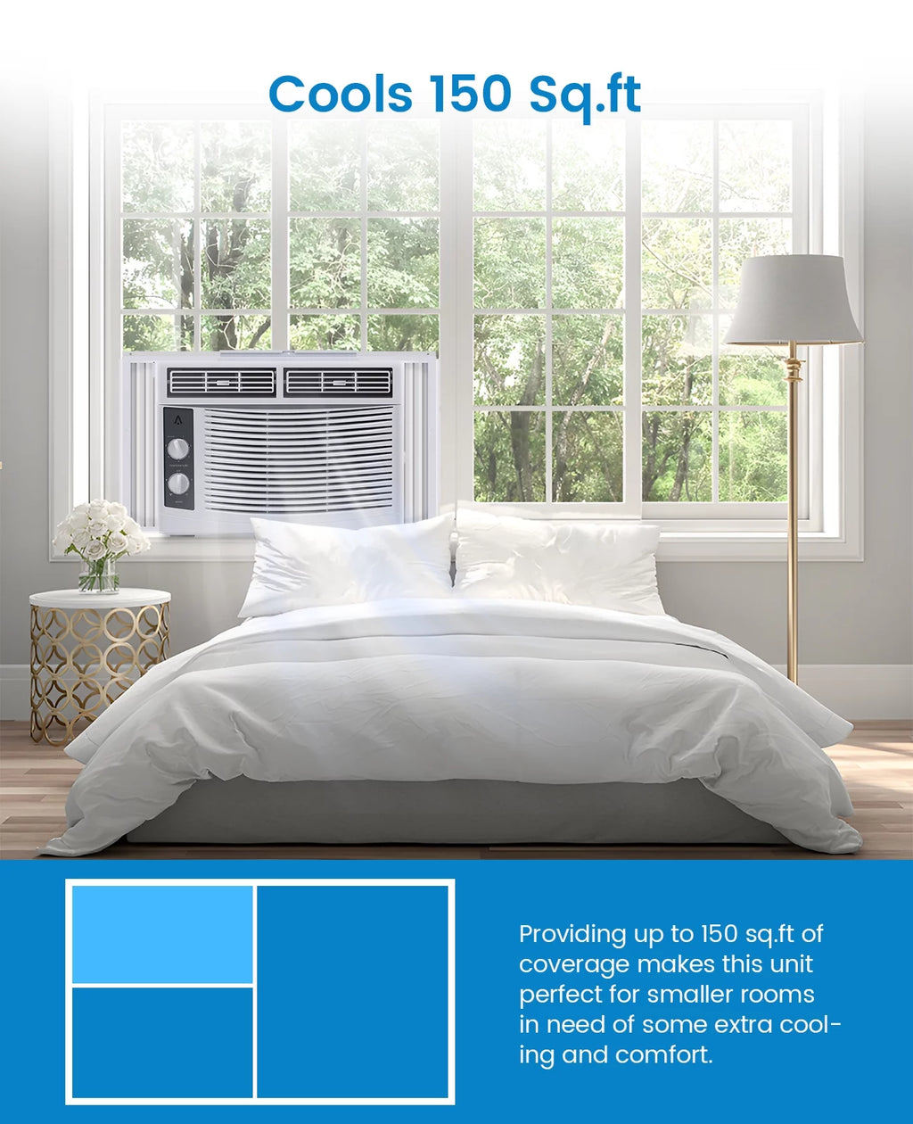 5000 BTU Window Air Conditioner with Reusable Filter S394815