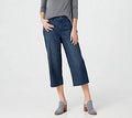 Lightweight Boyfriend Capri Jeans, Size Plus 28, Dark Wash U3474