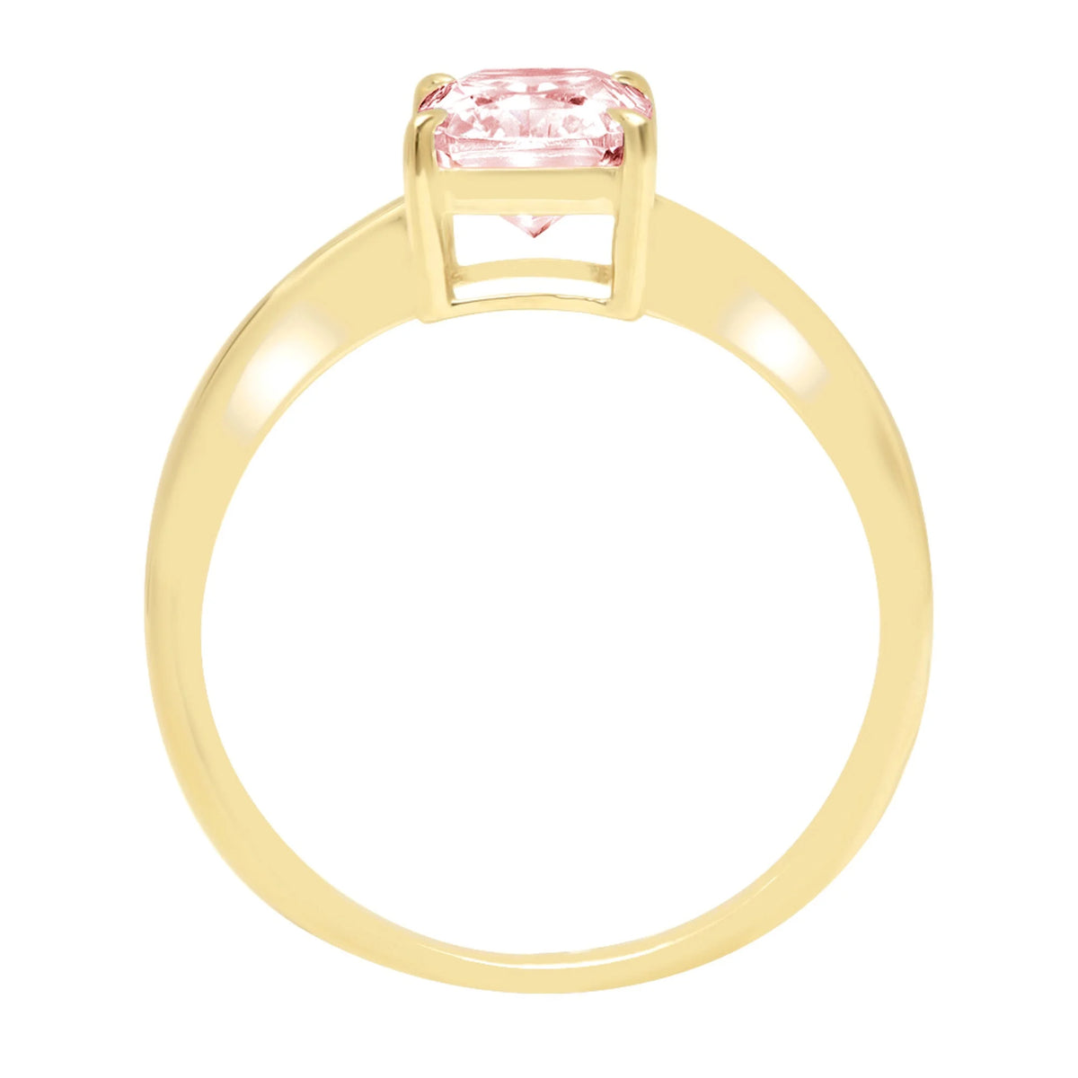 2.5ct Radiant Cut Pink Simulated Diamond 18k Yellow Gold Ring Size 10.5 J72438
