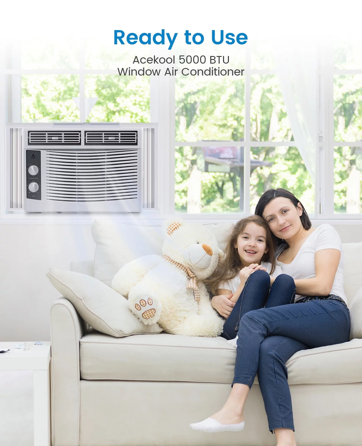 5000 BTU Window Air Conditioner with Reusable Filter S394815