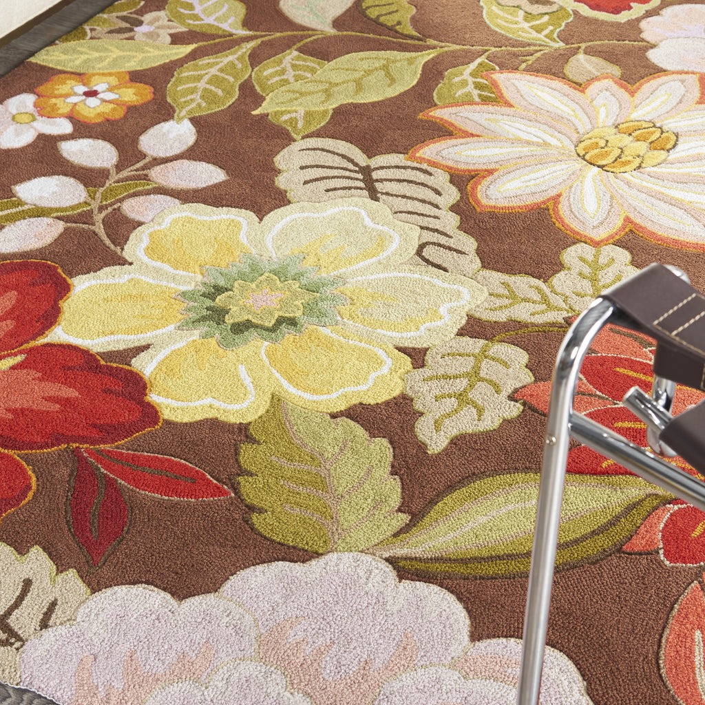 Floral Chocolate 5' x 7'6" Area Rug Y876711
