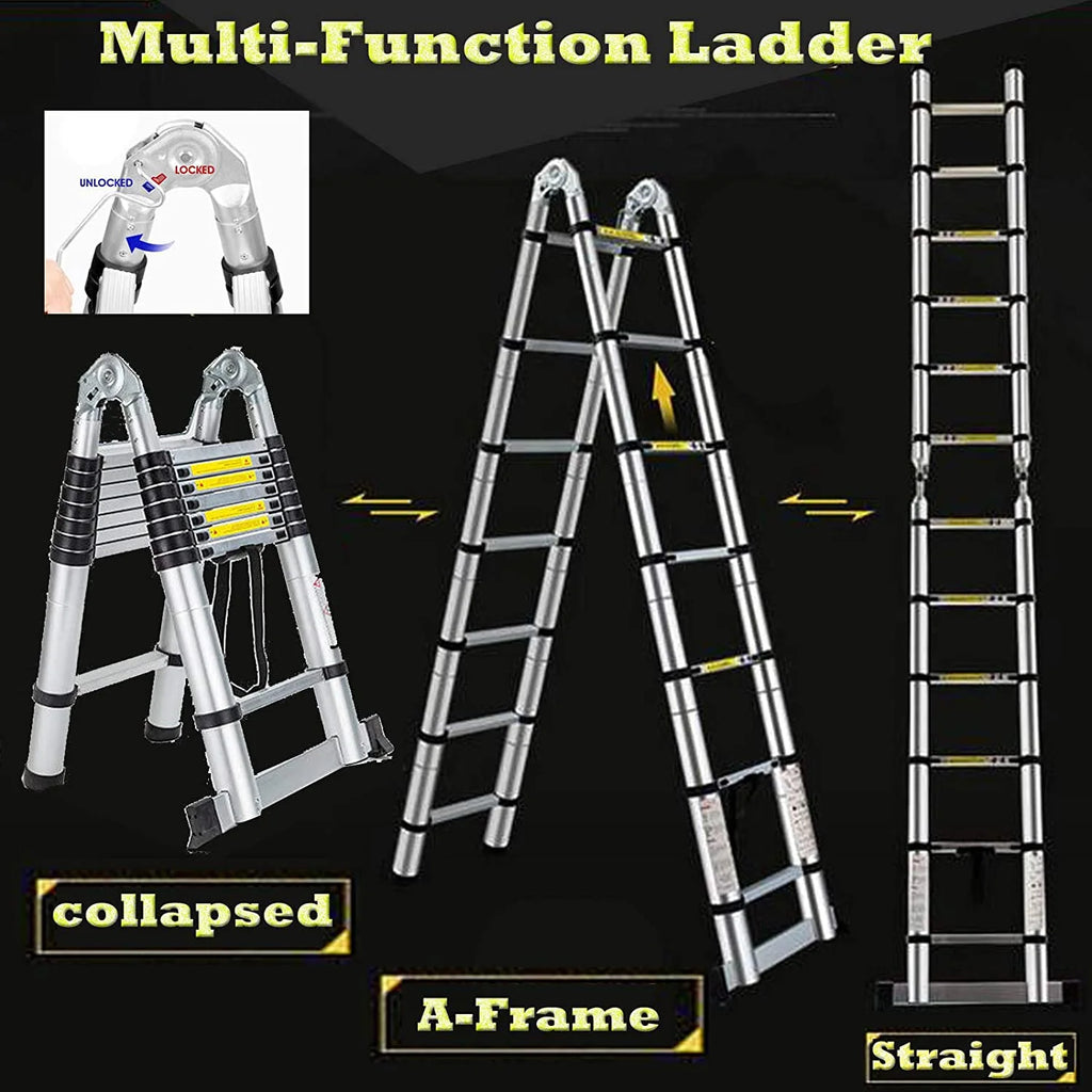 16.5FT Aluminum Telescoping Extension Ladder T2605