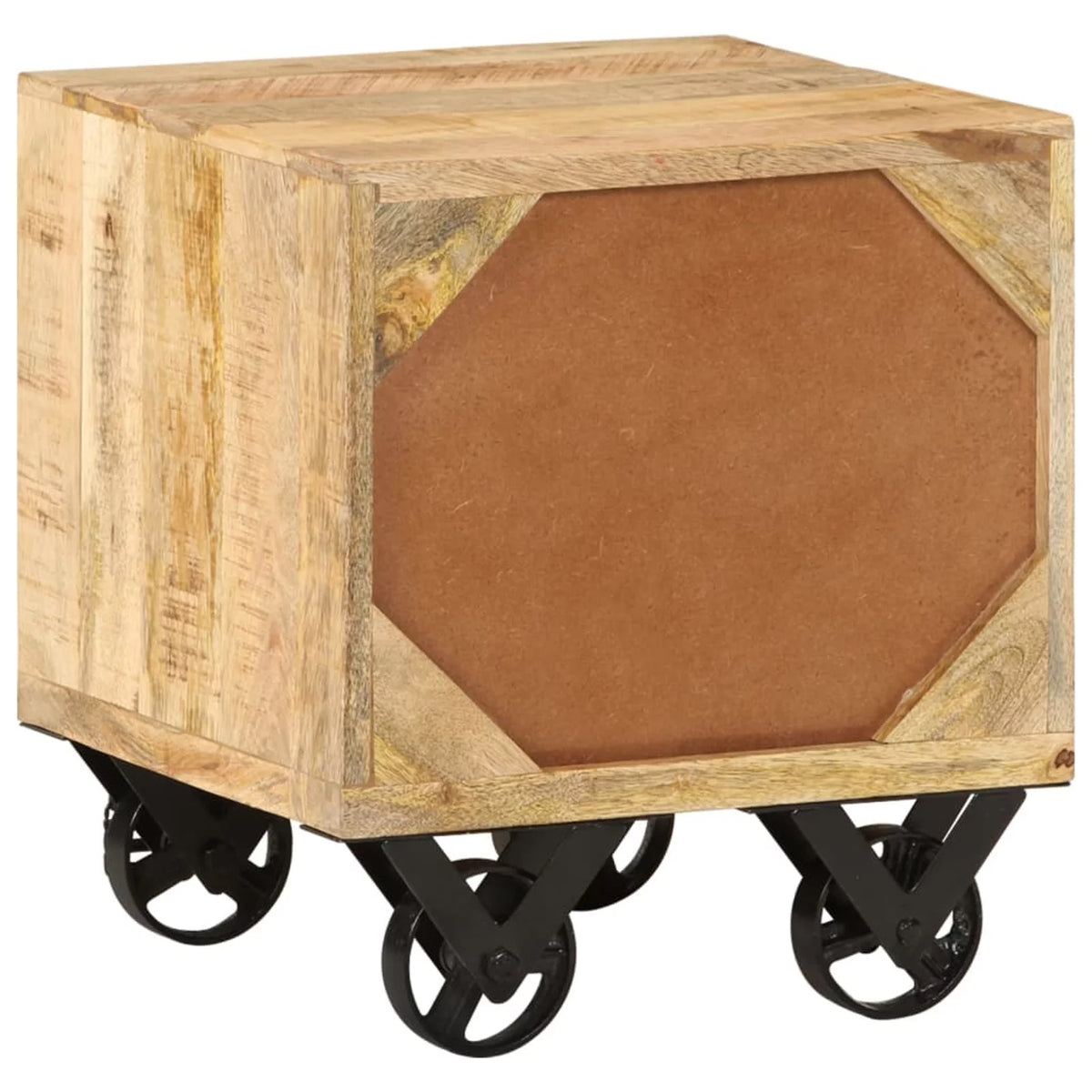 Side Table with Drawer and Wheels Mango Wood Z676675