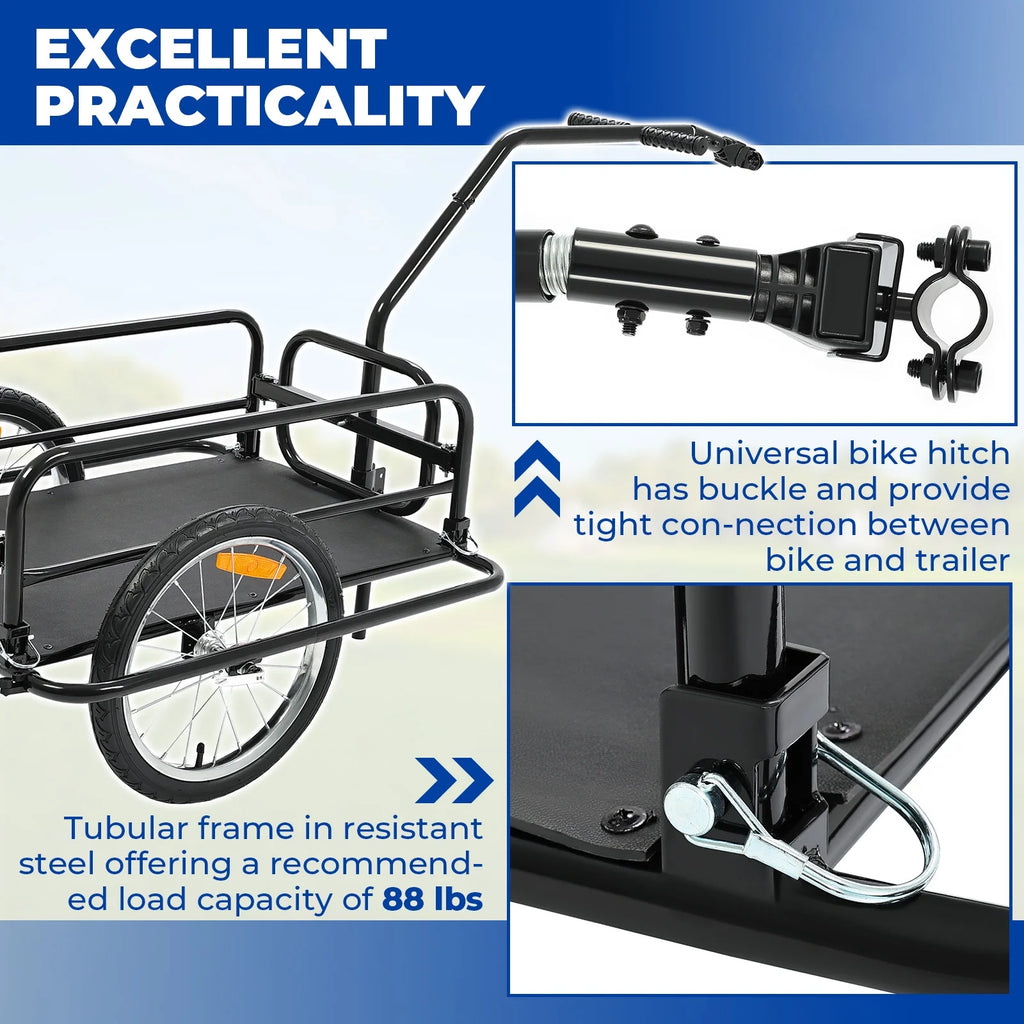 Foldable Bike Cargo Trailer with 16'' Wheels V58605