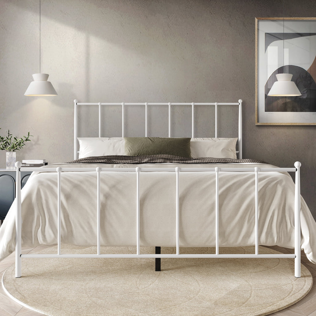 Twin Size White Metal Platform Bed J345565