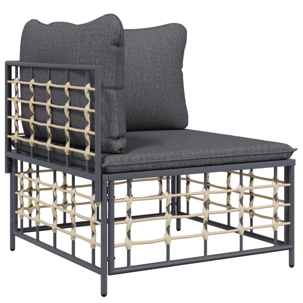 3 Piece Anthracite Poly Rattan Outdoor Patio Furniture Set K531604