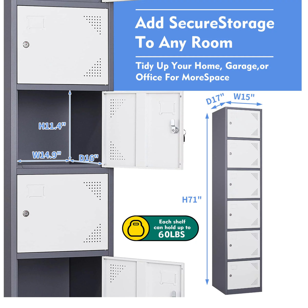 Metal Locker with 6 Doors Y38018