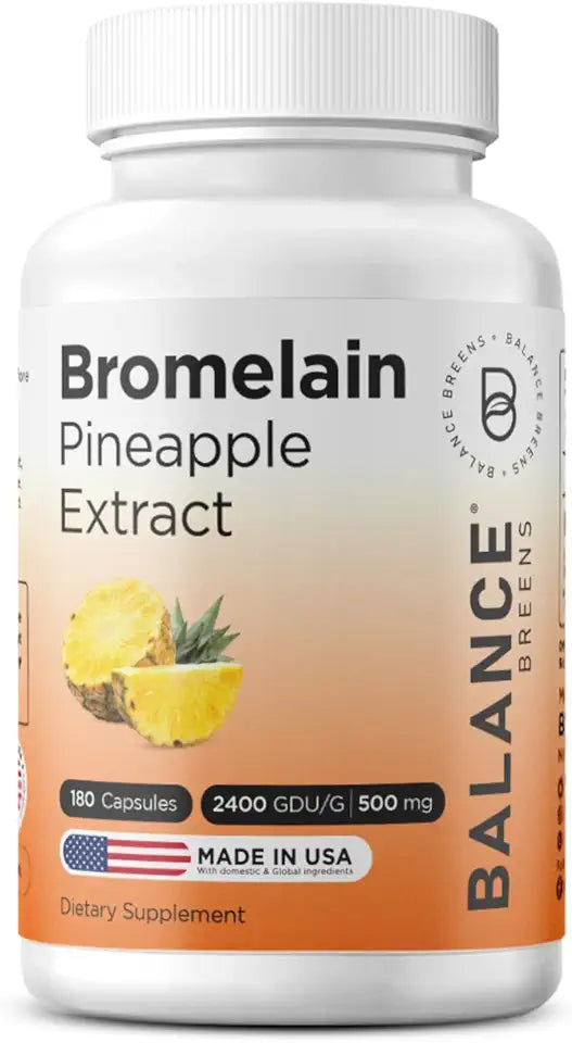 Bromelain 500mg 180 Capsules Pineapple Extract Digestive Enzyme U585