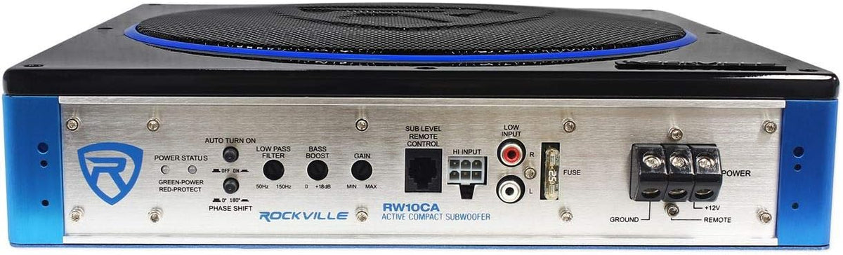10" 800 Watt Under-Seat Amplified Car Subwoofer with Wire Kit Z672518