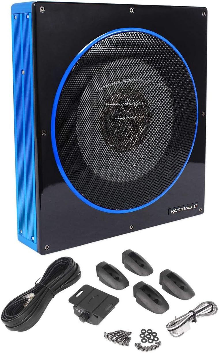 10" 800 Watt Under-Seat Amplified Car Subwoofer with Wire Kit Z672518