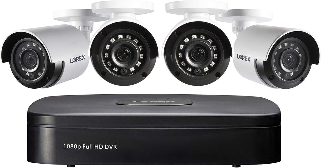 4 Channel 4 Cameras 1080p HD Bullet Security Camera System with 1TB DVR J478542