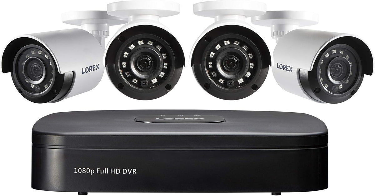 4 Channel 4 Cameras 1080p HD Bullet Security Camera System with 1TB DVR J478542
