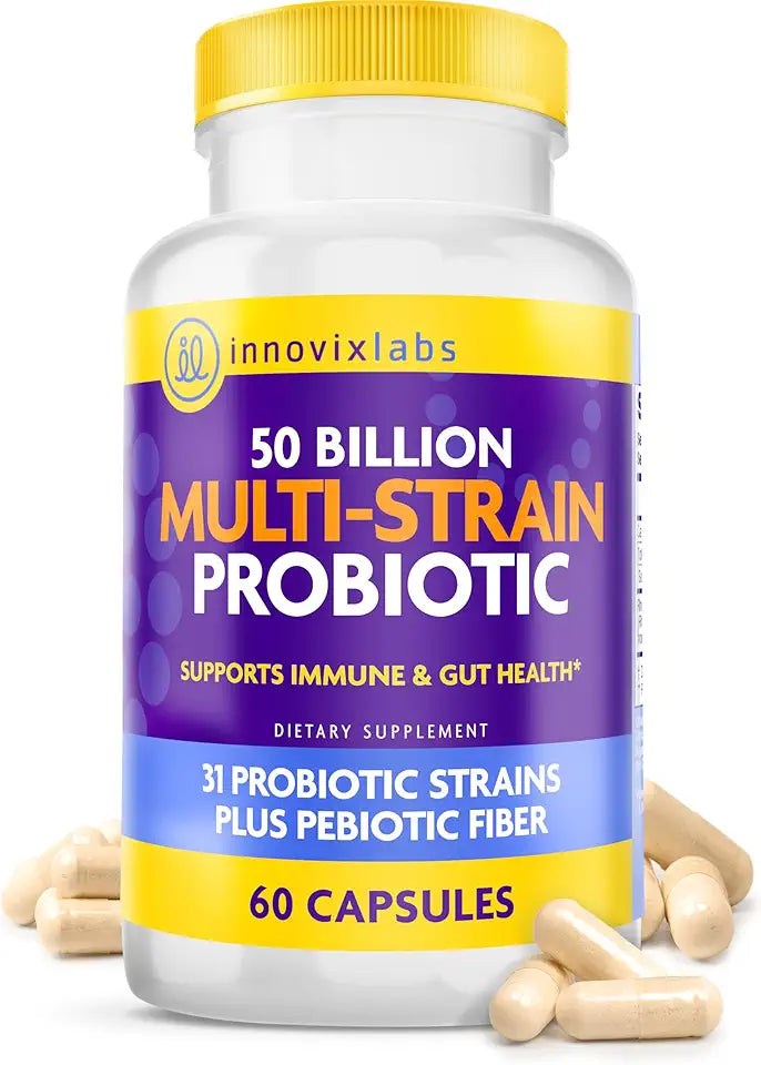 60 Capsules 50 Billion CFU Multi Strain Probiotics Supplement T40919