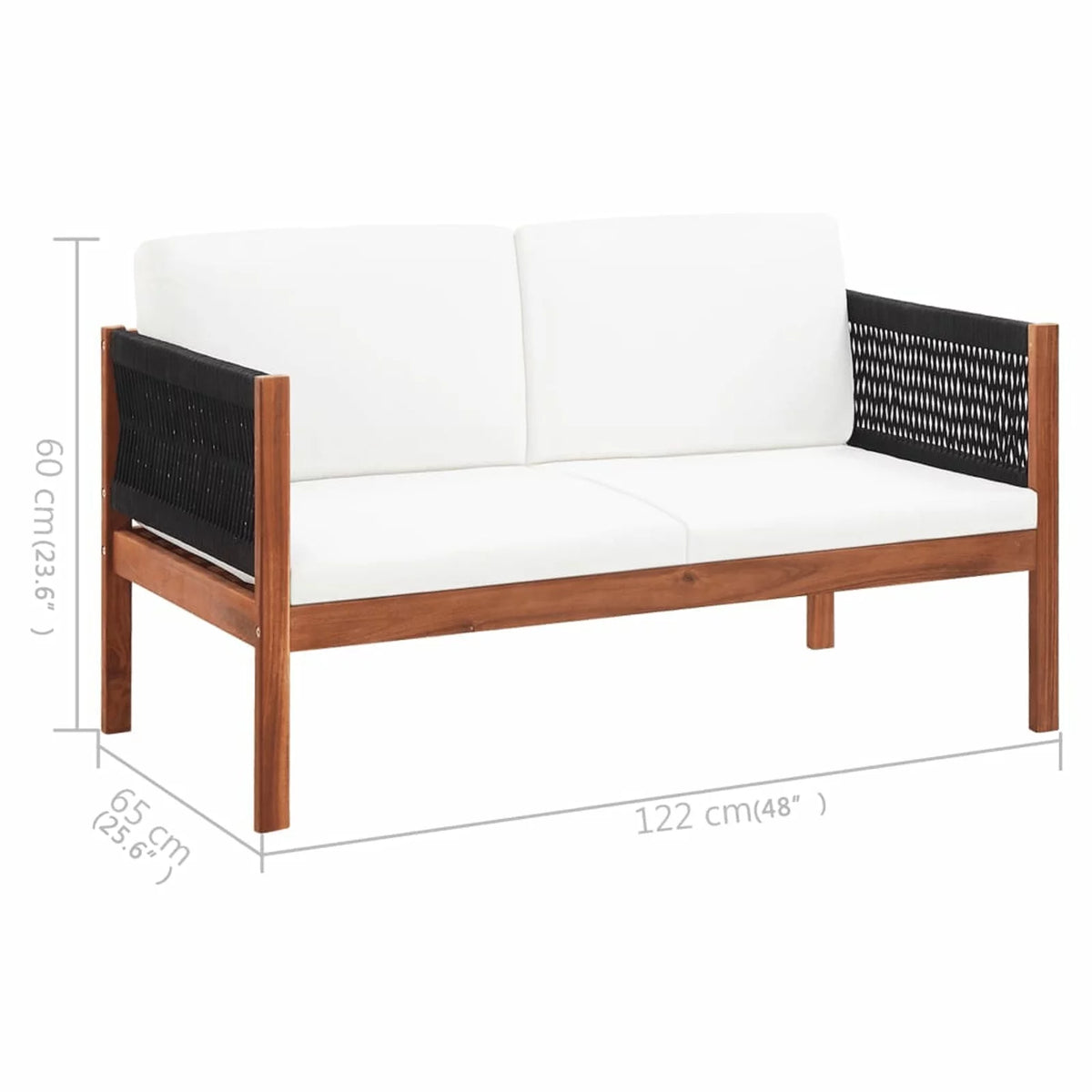 2-Seater Acacia Wood Patio Sofa O321