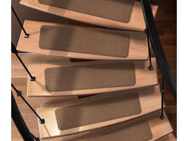 Set of 12 Attachable Carpet Stair Treads - Toffee Brown - 9 in. x 36 in. C86261
