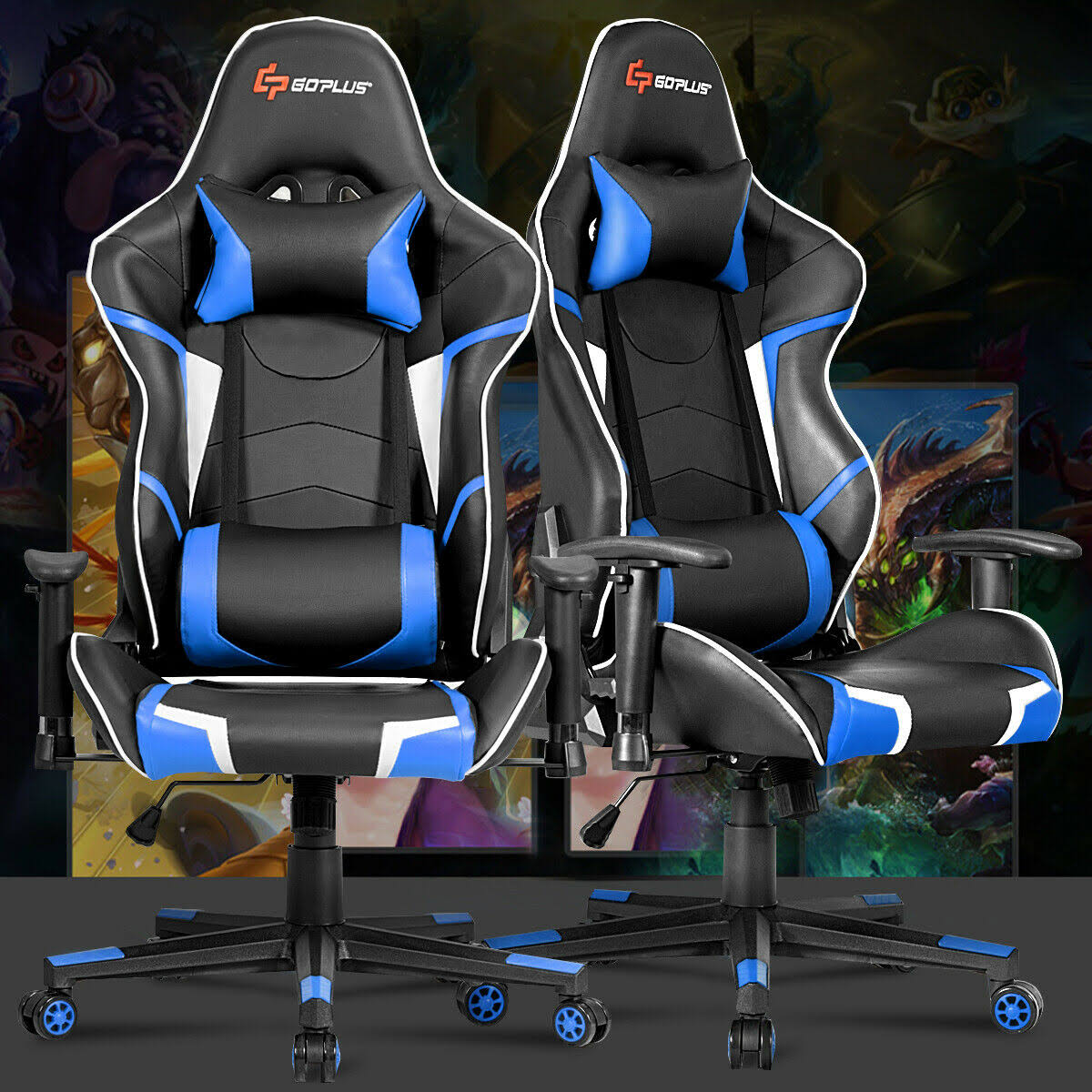 Blue Gaming Reclining Racing Chair L584978