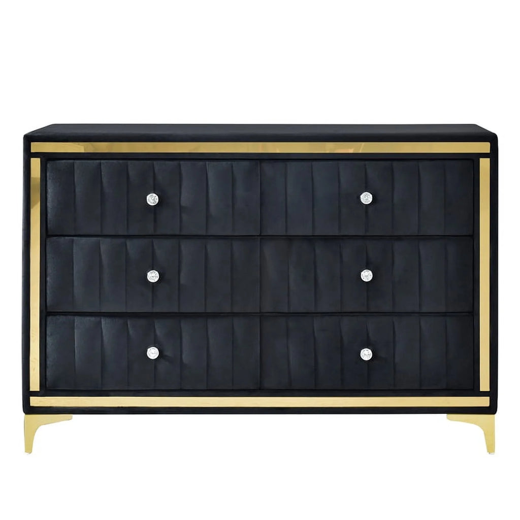 Black Velvet 6 Drawer Dresser F88706